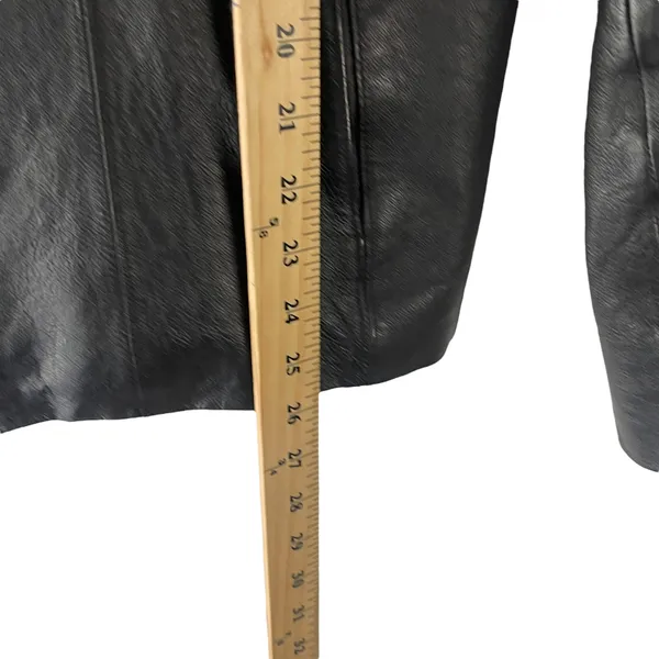 East 5th Women's Size XL Leather‎ Black Full Zip Moto Jacket - Image 11