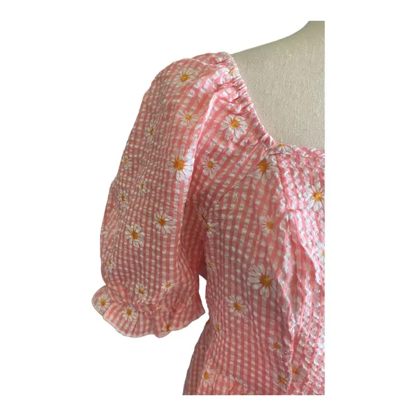 Nwot-Pink Gingham Babydoll Top-Size 2x - Image 5