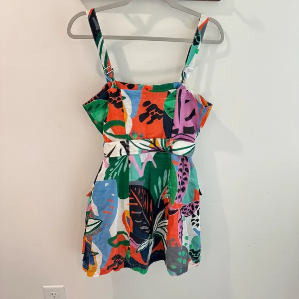 Parker Weslyn Tropical Belted Linen Mini‎ Dress Size 6 - Image 3