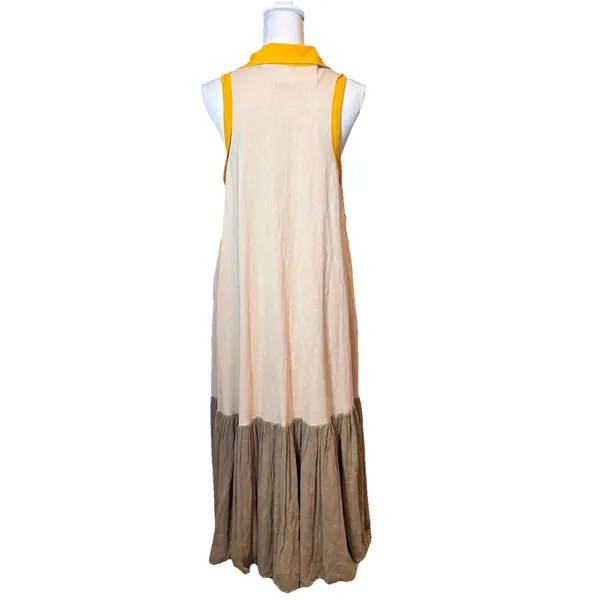 R2 The Red Raccoon Colorblock Maxi Dress Small‎ Sleeveless Boho Tiered - Image 4