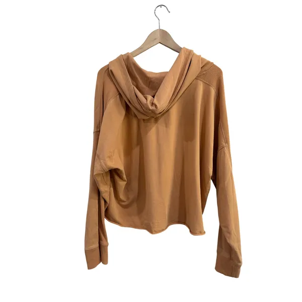 OFFLINE by Aerie Women XL Ginger Orange Cropped Raw Hem Hoodie Sweatshirt - Image 2
