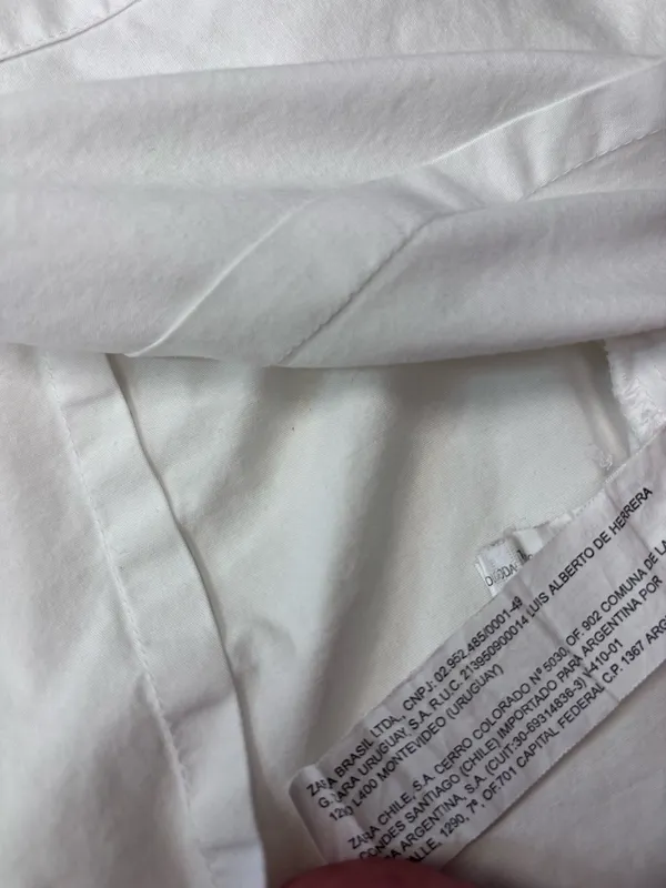 Lefties Zara Crisp White Short Cap Sleeve Button Down Cotton Blouse Size M MEX28 - Image 12