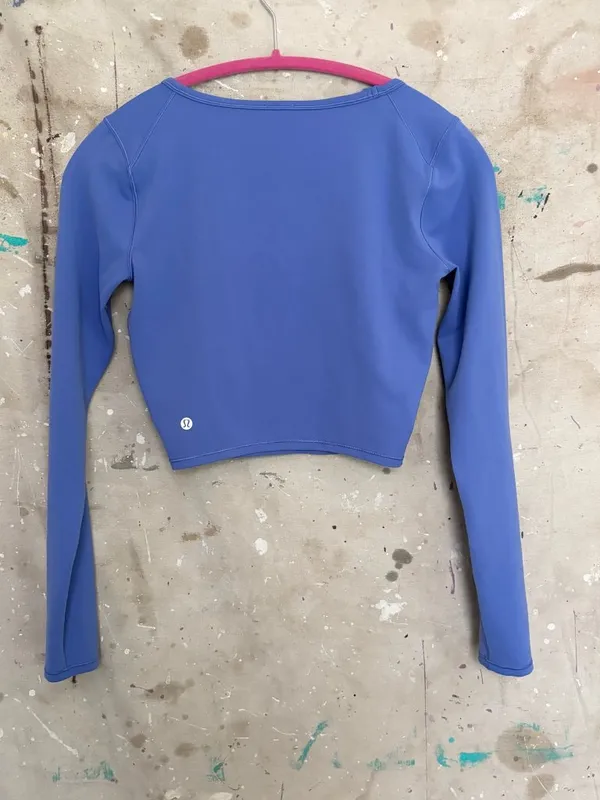 Lululemon Wunder Train Cropped Long Sleeve, Wild Indigo - Image 3