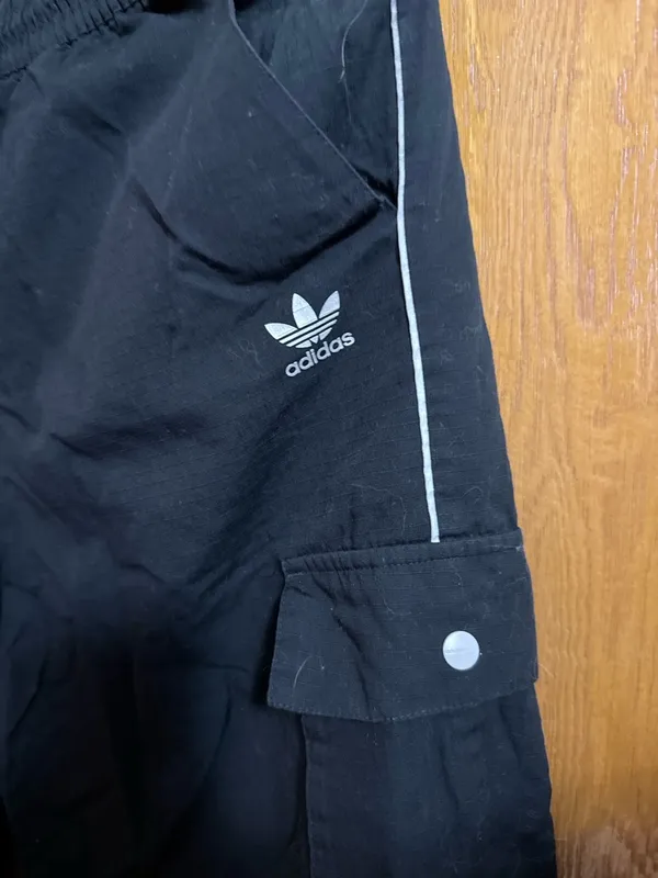 adidas Black Track Jogger Pants with Reflective Piping - Image 2