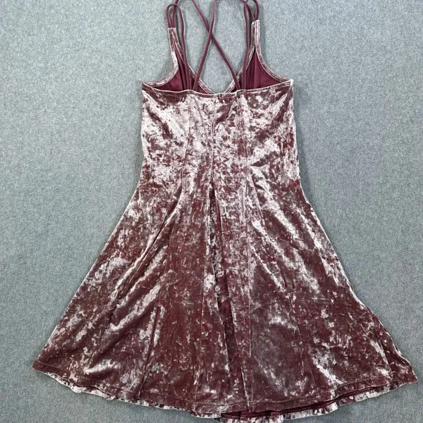 American Eagle Outfitters Crushed Velvet Strappy Mini Dress Size XXS Purple - Image 8