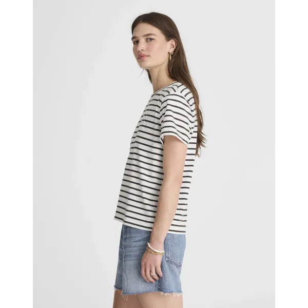 MADEWELL The Perfect Crewneck Tee in Allday Jersey in Roasted Chicory Size Large - Image 9