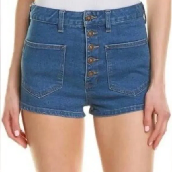 Free People We the Free Bridgette Exposed Button Fly‎ High Rise Denim Shorts 28 - Image 7