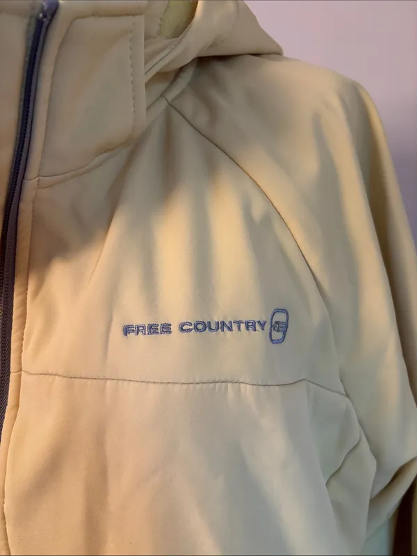 Free Country Pale Yellow Hooded Utility Jacket with Gray Trim - Image 5