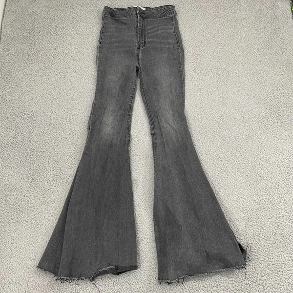 Free People Just Float on Flare Jeans‎ Women 28 Gray Boho Hippie High Rise - Image 3