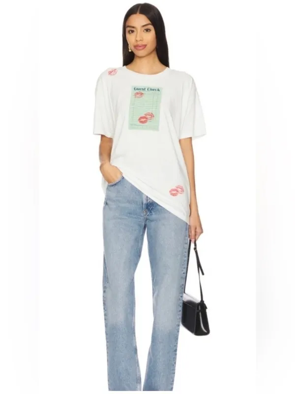 NWT Daydreamer Guest Check Tee “Lose my Number 💋” Oversized Large - Image 3