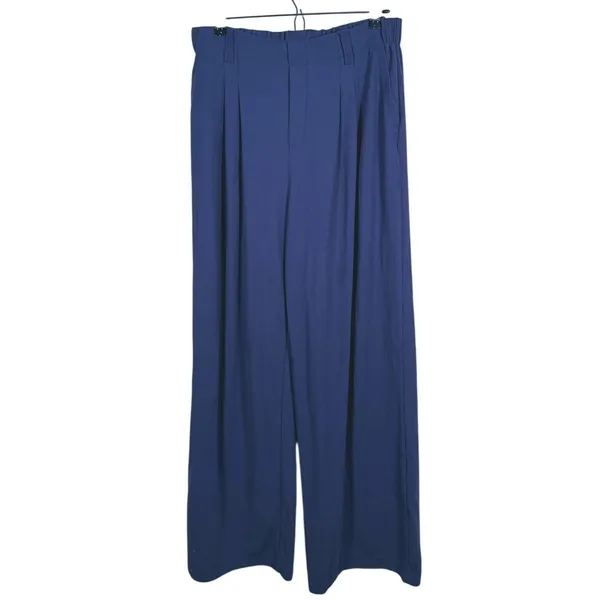 Halara Breezeful High Rise Wide Leg Palazzo Pants Size Large Tall Blue Career - Image 2