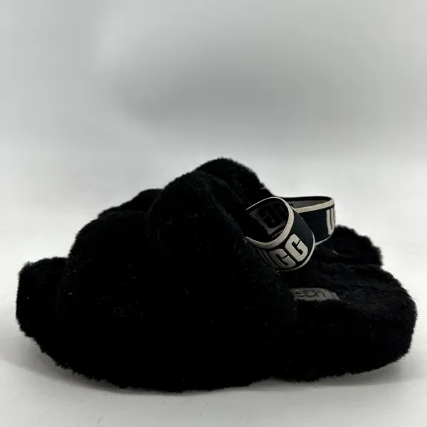Ugg Oh Yeah Slides Slippers Sandals Sheepskin Shearling Slingback Black 6 - Image 4
