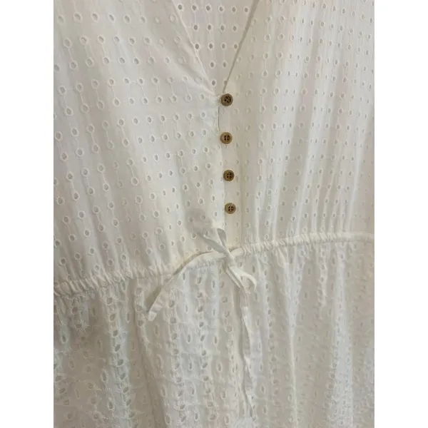 Zara Openwork Embroidered Midi Dress in White sz. M - Image 7