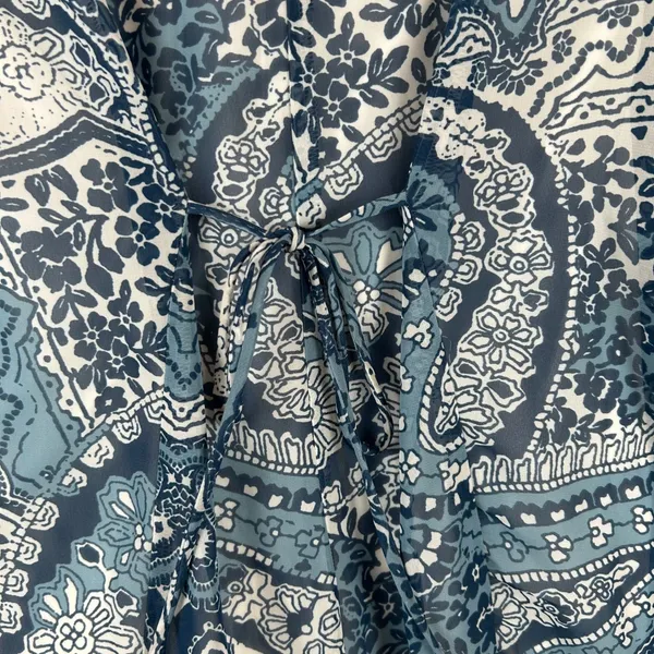 Show‎ Me Your Mumu Blue Paisley Print Bailey Back Tie Romper Long Sleeve XS - Image 10