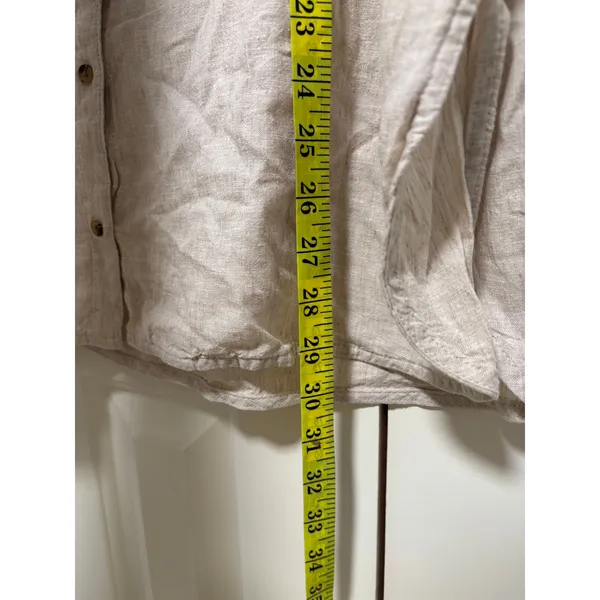 Old Navy Beige Boyfriend Button Down Shirt XL - Image 6