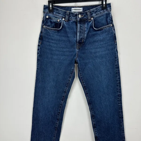 Madewell The Longline Straight Jean Mckinney Wash Dark Blue Rigid US 25 - Image 8