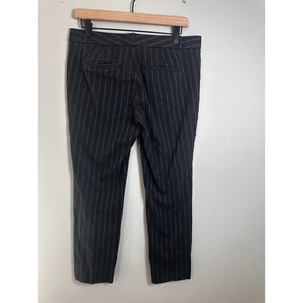 Banana Republic Sloan Slim Ankle Pants Womens 6 Charcoal Gray Pinstripe‎ Stretch - Image 3