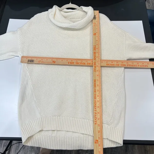 Athleta Women Breckenridge Sweater XL Ivory Top Cowl Turtleneck Long Sleeve Knit - Image 6