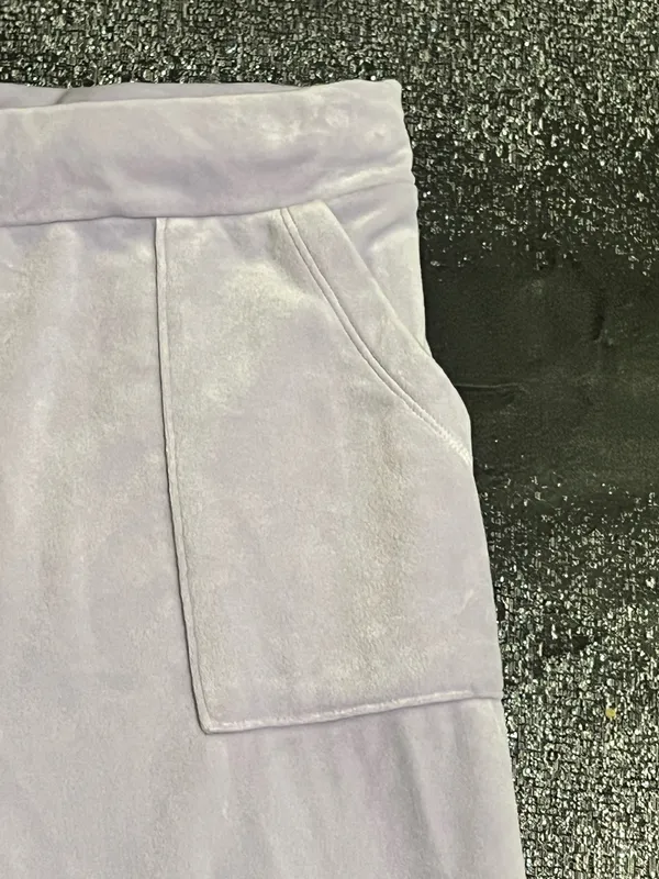 Womens L 11/13 No Boundaries Lilac Purple Velour Tracksuit Set- Hoodie & Pants - Image 12