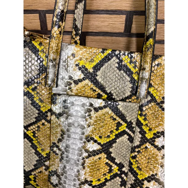 Jason‎ Wu Snakeskin Print Gold Tote Bag - Image 5