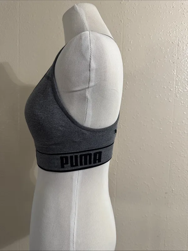 Puma Grey Seamless Racerback Sports Bra - Image 8