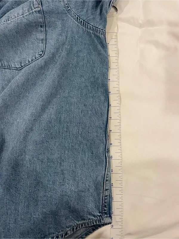 GAP Oversized Denim Cotton Shirt Blue Size L - Image 7