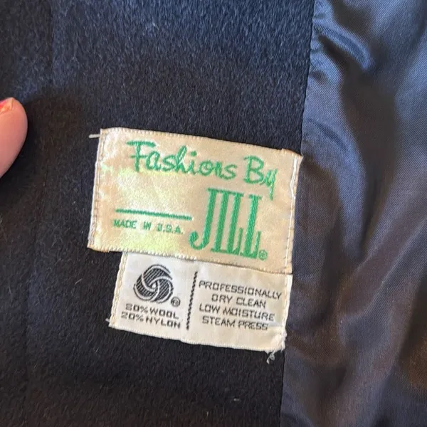 Fashion By Jill black 1970’s Vintage Union maker tag wool peacoat - Image 9