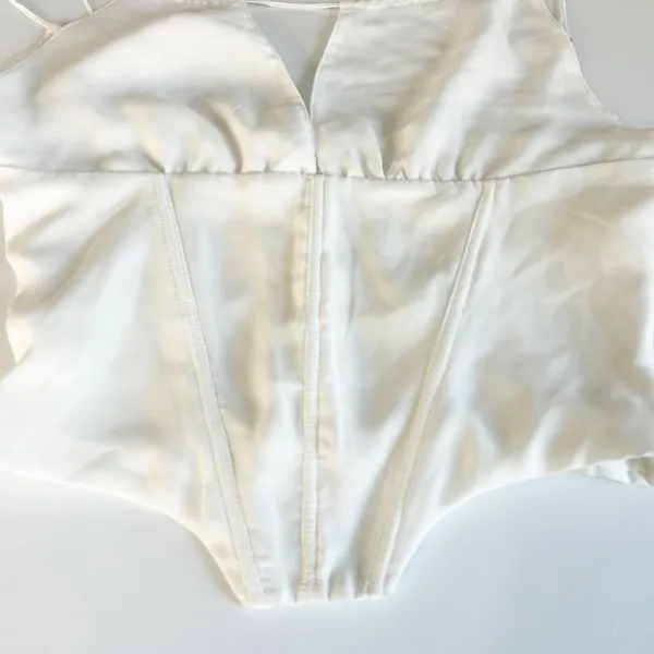 House of CB Womens Orla White Chiffon Strappy Corset Bustier Top Size‎ M - Image 5