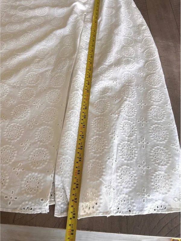 NWT Hutch Anthropologie White Eyelet Cutout Maxi Dress Puff Sleeve Women’s 12 P - Image 13
