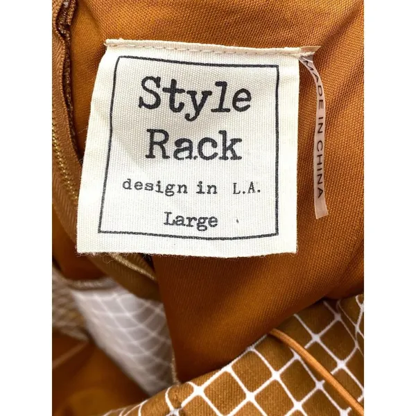 Style Rack Large‎ Brown White Plaid Mini Slip Dress Y2K 90's Clueless Babydoll - Image 3