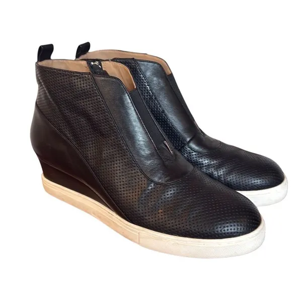 Linea Paolo Anna leather comfort wedge bootie 9 - Image 2