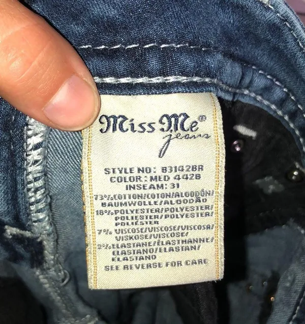 Miss me jeans standard boot cut size 25 white wash color distressed western jean - Image 8