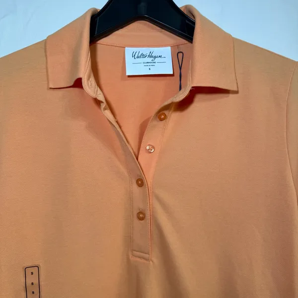 NEW Walter Hagen‎ Clubhouse Womens Small Fresh Orange SS Classic Polo Golf Shirt - Image 3