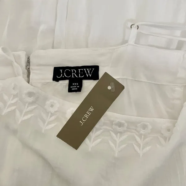 NWT!! J. CREW Sorrento Dress Cotton Voile Solid White Bridal Preppy XXS XX-Small - Image 12