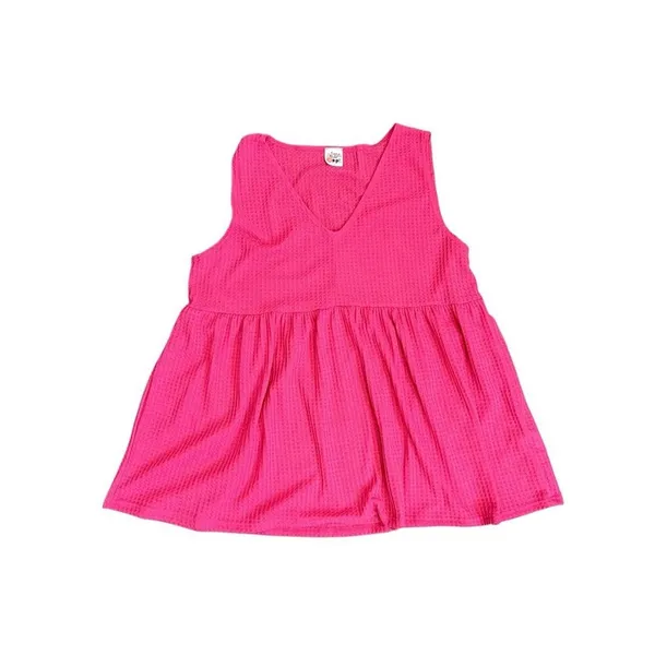 Zig Zag Stripe Black Pink Waffle (2) Sleeveless Babydoll Top 2XL NWOT Plus‎ Size - Image 3