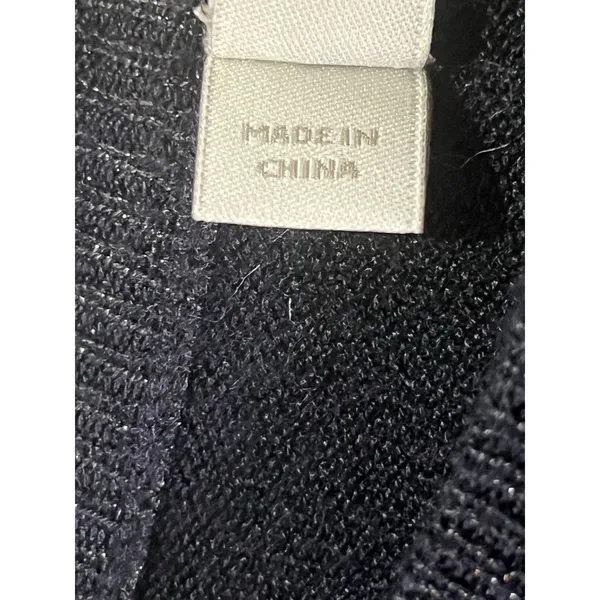 Hobbs London Black Glitter Star Crewneck Sweater Pullover Size Small Metallic - Image 6