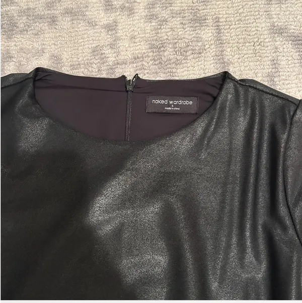 Naked Wardrobe Faux Leather bodycon dress - Image 3