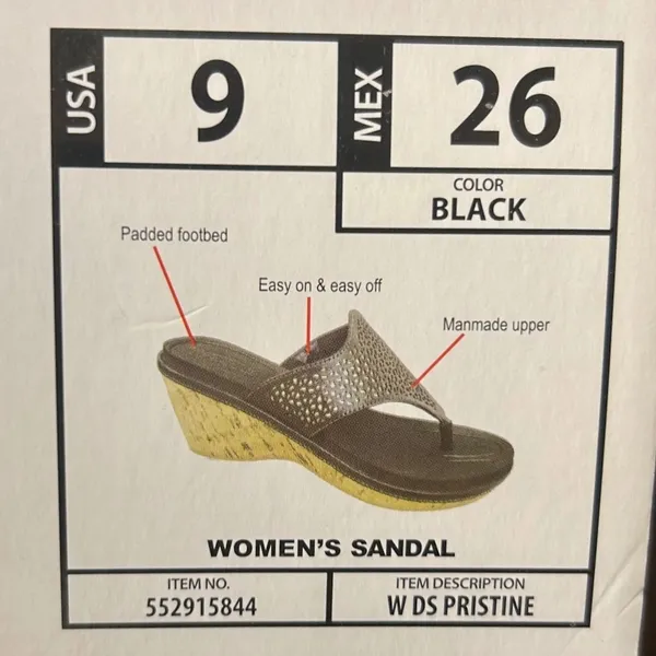 Dr. Scholl's Wedge Sandals 9 Black Advanced Comfort Summer Shoes Orthopedic - Image 8