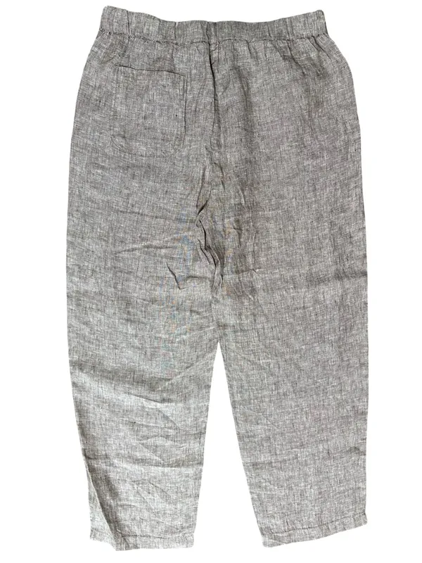 Quince NWT Women’s Size M Taupe Brown Chambray European Linen Straight Leg Pants - Image 7