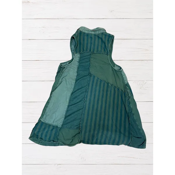 Free People Santana Patchwork Tunic Mini Dress Boho Green M - Image 4
