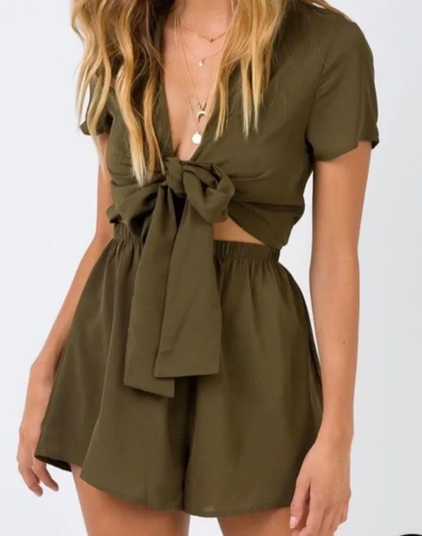 Rhythm Princess Polly Romper Khaki - Image 2