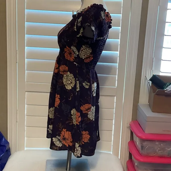 Timing Floral Mini Dress - Purple and Orange - Image 5