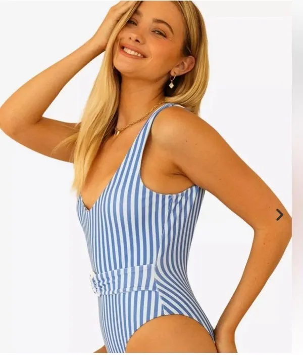 Striped One Piece Swimsuit - Image 2