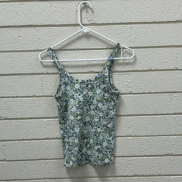 Aerie Green Floral Tank size S - Image 2