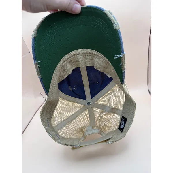 Judith March Santa Baby Distressed Trucker Hat Blue Denim Mesh Snapback Cap‎ - Image 5