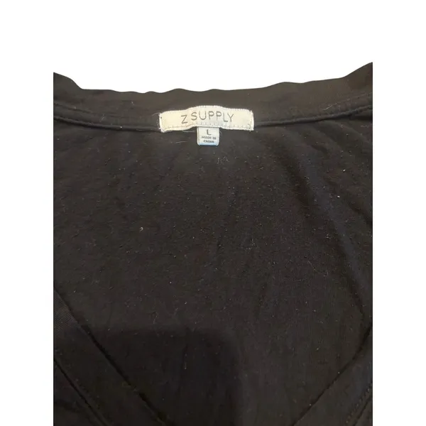 Z Supply Black V-Neck T-Shirt Size L - Image 2