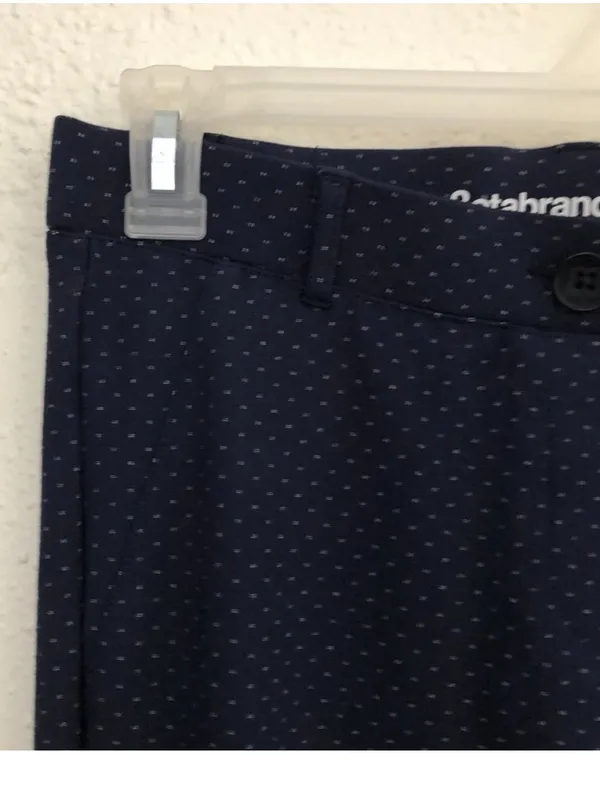 Betabrand Navy Blue Printed Dress Pants Yoga Pants Medium Long work trousers - Image 7