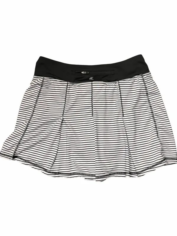 Kyodan Striped Athletic Skort Built-In Shorts Tennis Golf Running XS Black and White - Image 4