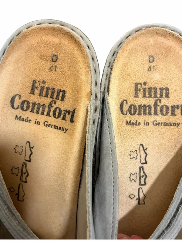 Finn Comfort Light Beige Leather Slip-On Sandals - Image 7