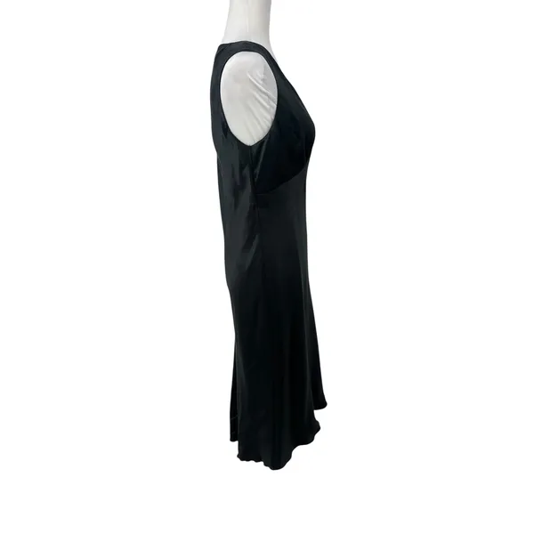 Valerie Stevens 10 Black 100% Silk Slip Dress 90s Minimalist Quiet Luxury Goth - Image 5